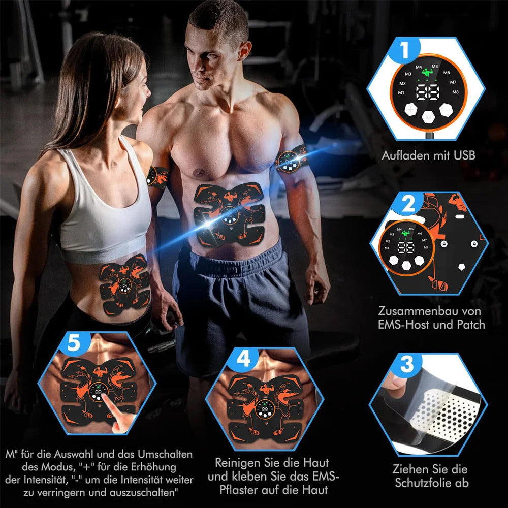 Black and Blue Ultimate EMS Muscle Stimulator Kit - USB