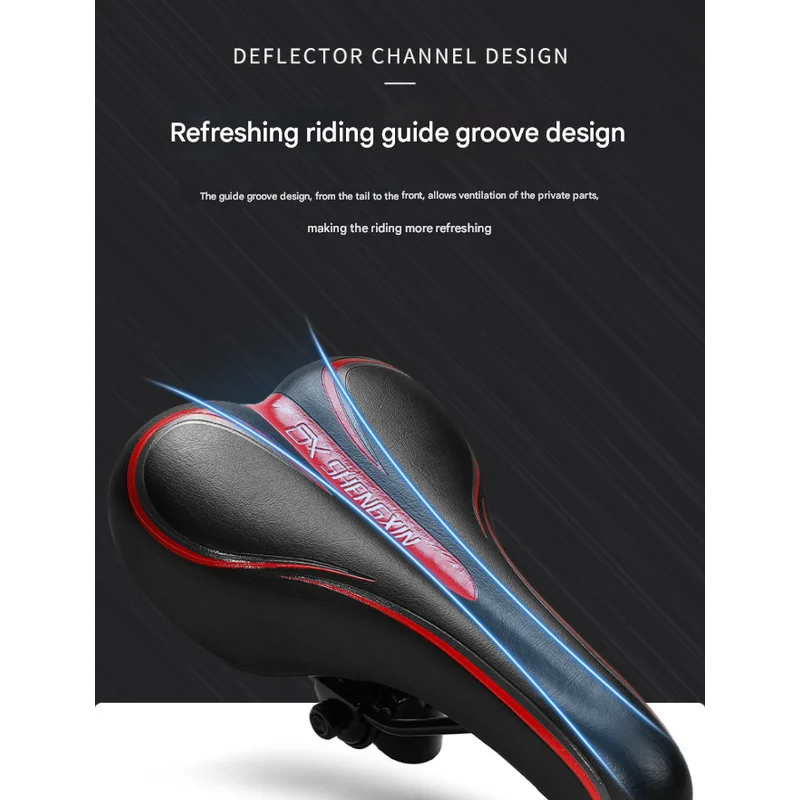 Black and red Mountain Bike Saddle - Comfortable