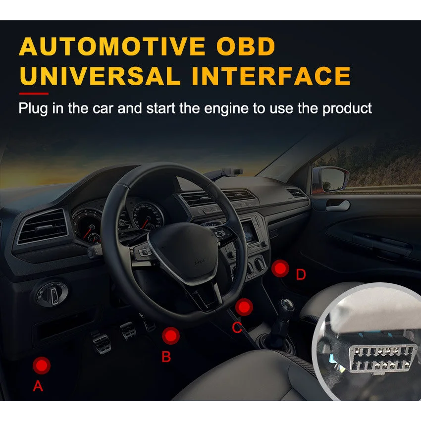 Black and Red OBD2 Scanner Car Diagnostic Tool - Engine