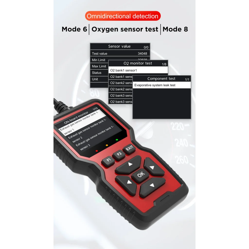 Black and Red OBD2 Scanner Car Diagnostic Tool - Engine
