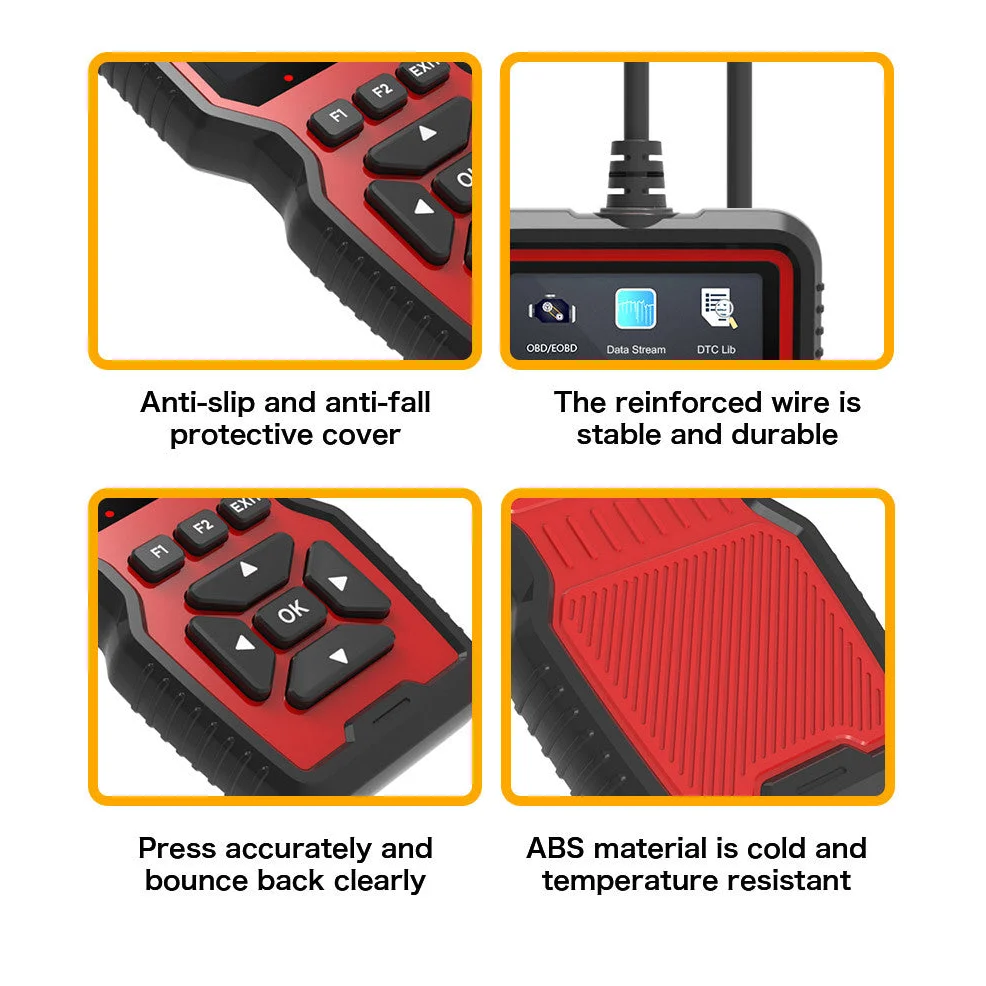 Black and Red OBD2 Scanner Car Diagnostic Tool - Engine