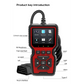 Black and Red OBD2 Scanner Car Diagnostic Tool - Engine