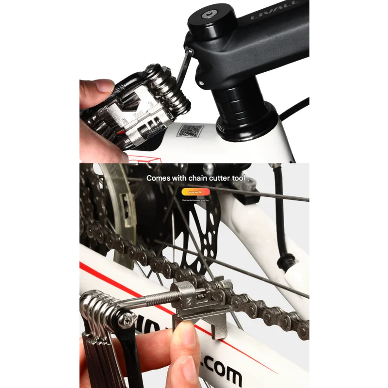 Black and Silver 16 in 1 Bicycle Repair Multi Tool