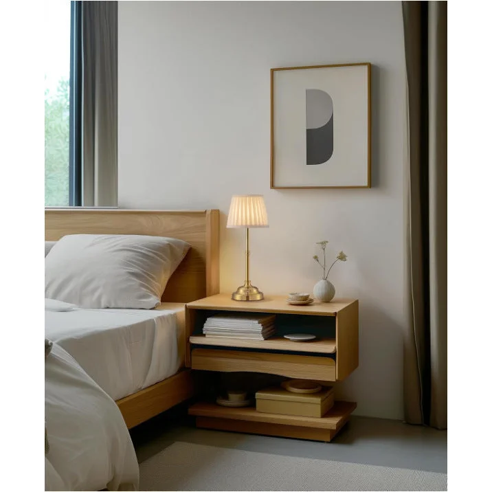 Black and White Elegant Rechargeable Fabric Shade LED Lamp