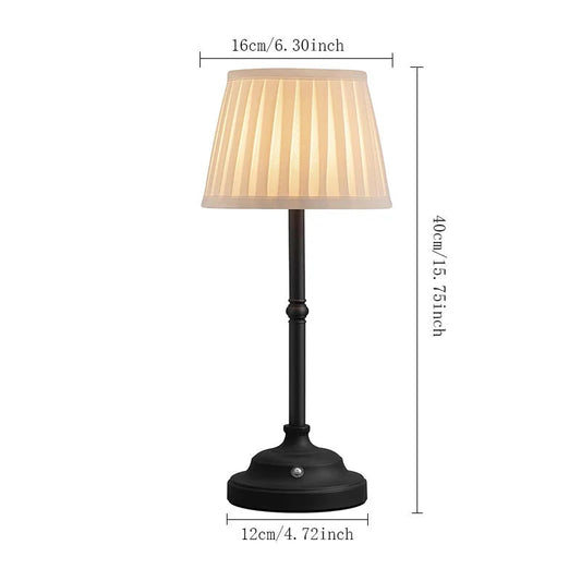 Black and White Elegant Rechargeable Fabric Shade LED Lamp