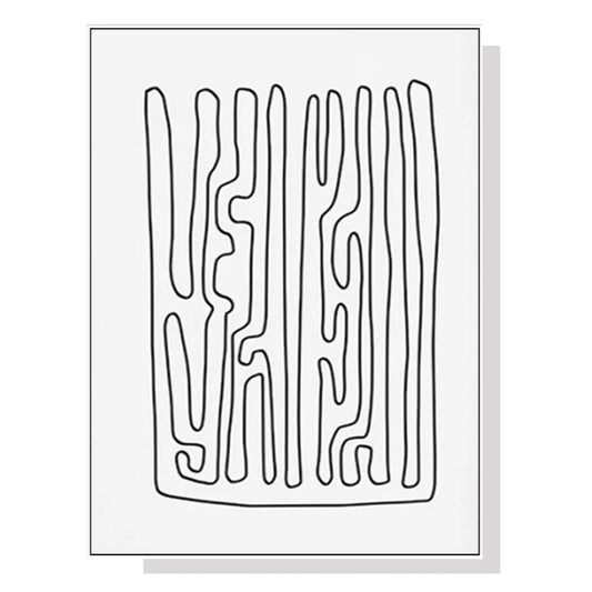 Black And White Lines Wall Art Canvas 100cmx150cm White