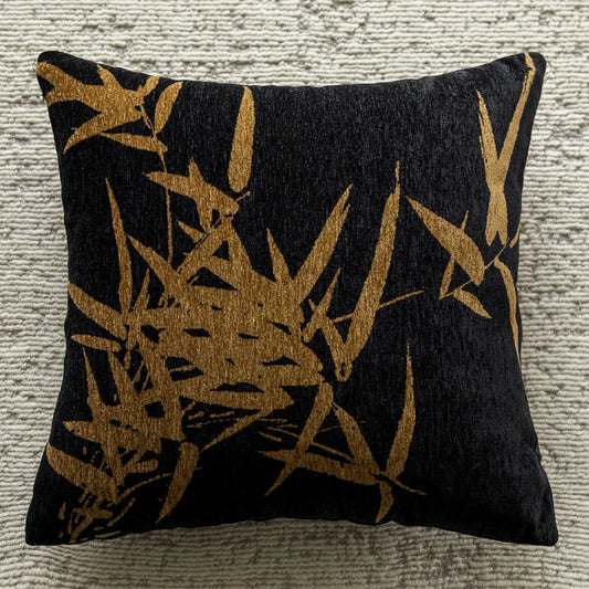 Black Background With Yellow Bamboo 45x45cm Decorative