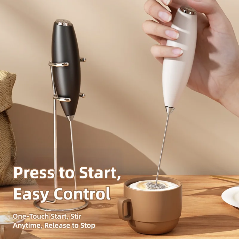 Black Battery Powered Frother and Whisk with Stand appliances