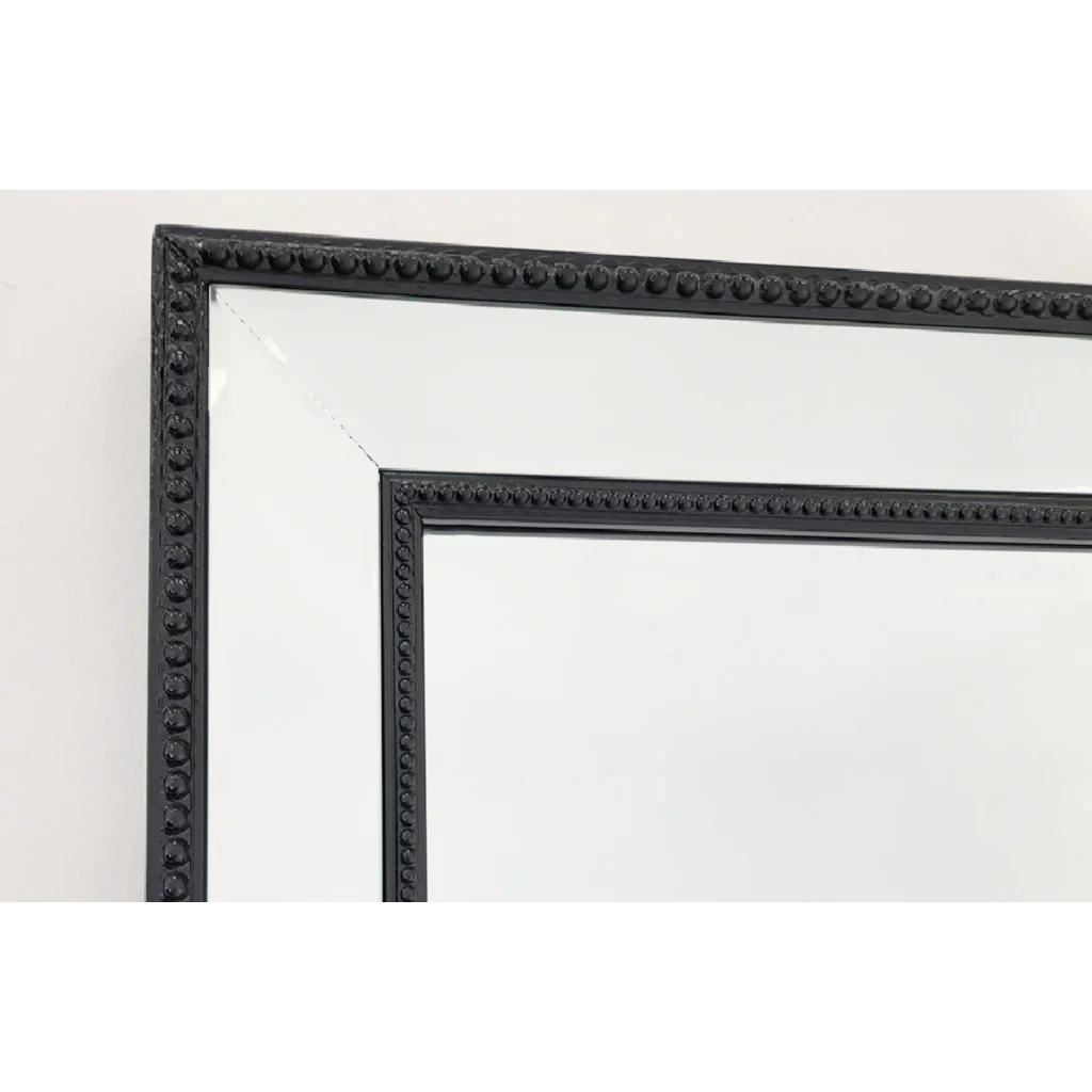 Black Beaded Framed Mirror - X Large 190cm x 100cm - Home &