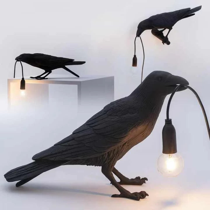 Black Bird Right Wall Lamp Nordic Resin Bird Wall Lamp