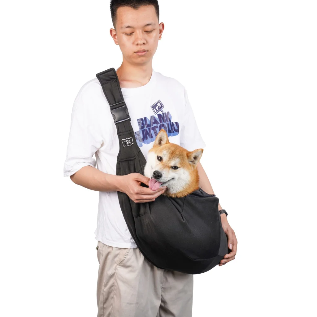 Black Breathable Pet Sling Carrier for Small Dogs & Cats