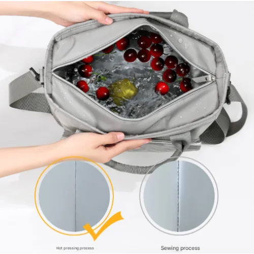 Black Chic Insulated Lunch Tote Bag - 11L Large Capacity