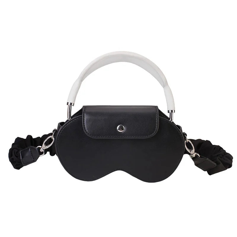 Black Chic PU Leather Crossbody Storage Bag for Apple