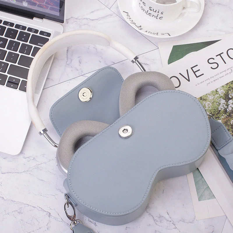 Black Chic PU Leather Crossbody Storage Bag for Apple