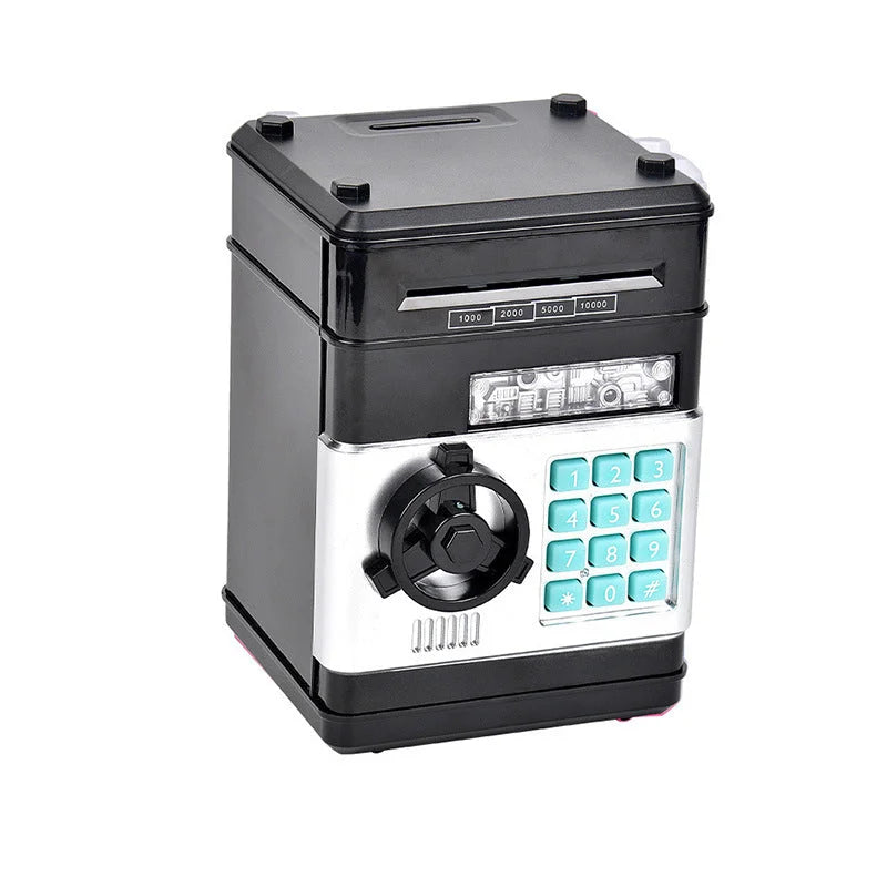 Black Children’s Mini Safe Piggy Bank with Fingerprint