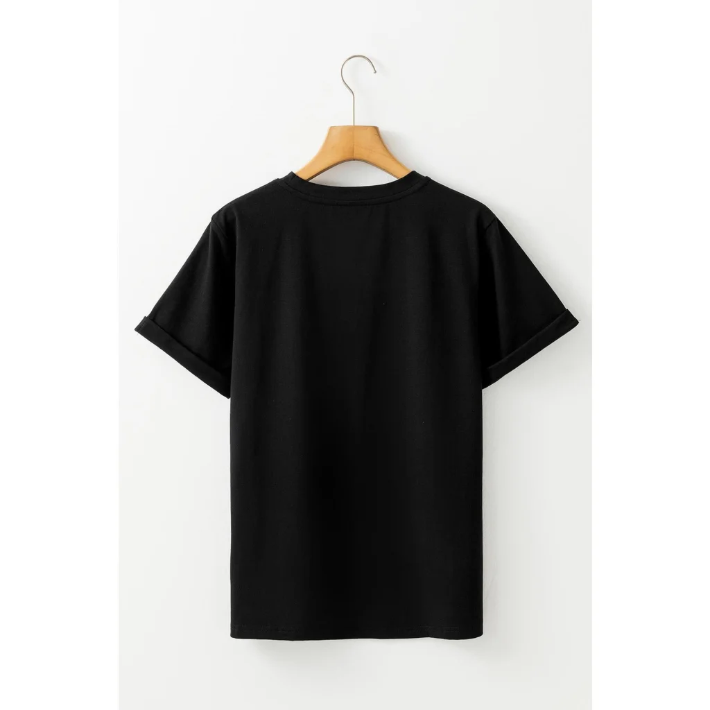 Black Christmas Big Bowknot Graphic Crewneck T Shirt - S