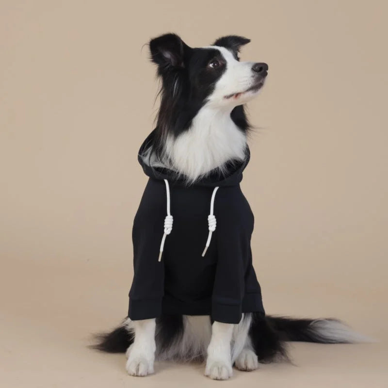 Black Classic Dog Sweatshirt with Hood & Drawstrings