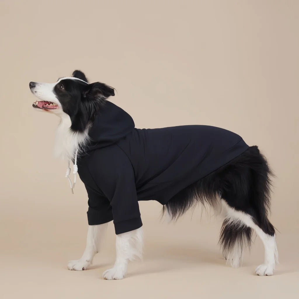 Black Classic Dog Sweatshirt with Hood & Drawstrings
