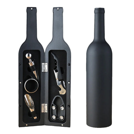 Black Closure Creative Wine Accessories Set – 5-Piece