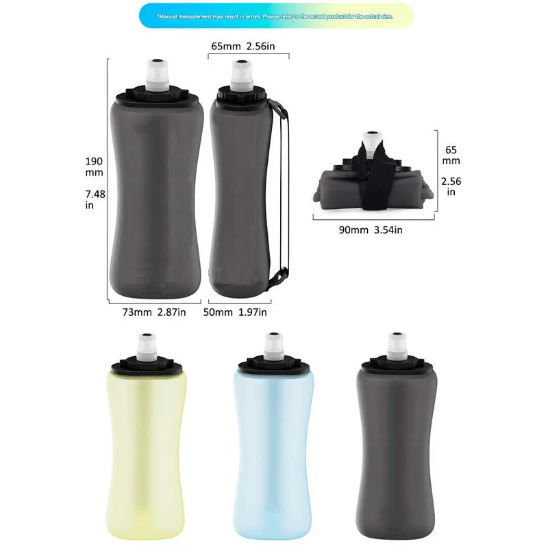 Black Collapsible Handheld Running Flask 350ml