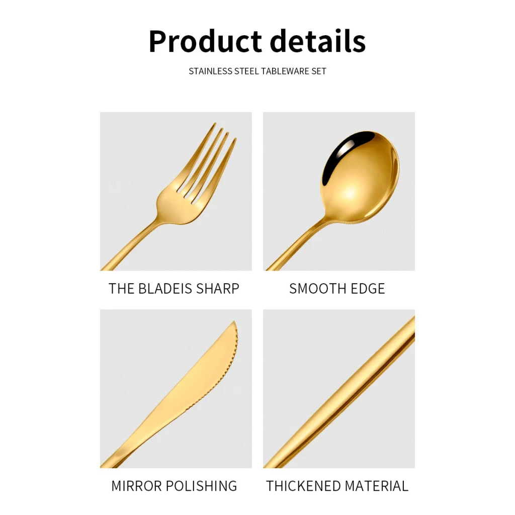 Black Color Premium 24-Piece Stainless Steel Cutlery Set