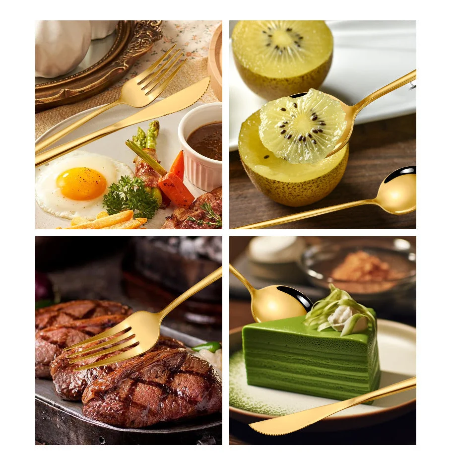 Black Color Premium 24-Piece Stainless Steel Cutlery Set