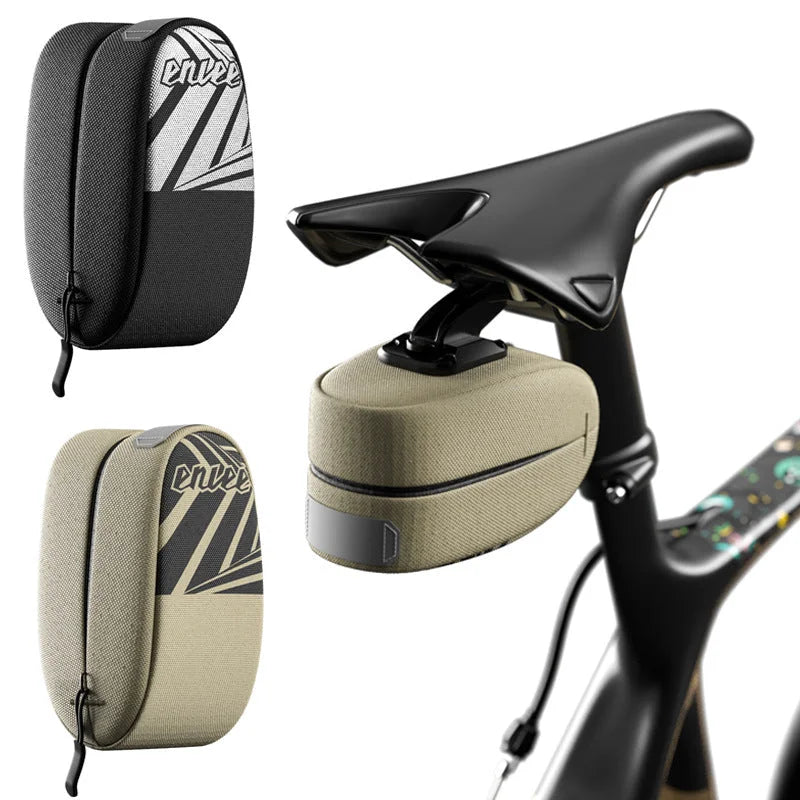 Black Compact Bike Saddle Bag - Quick-Release