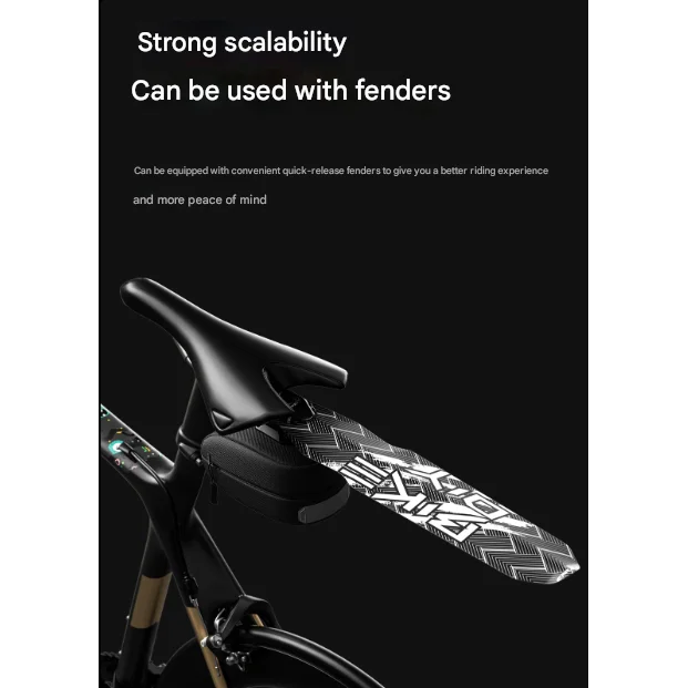 Black Compact Bike Saddle Bag - Quick-Release
