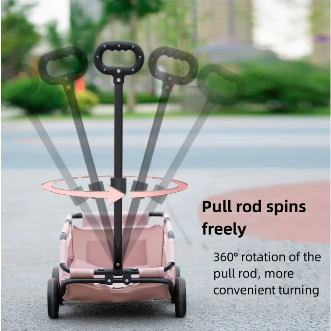 Black Compact Foldable Pet Stroller for Dogs and Cats