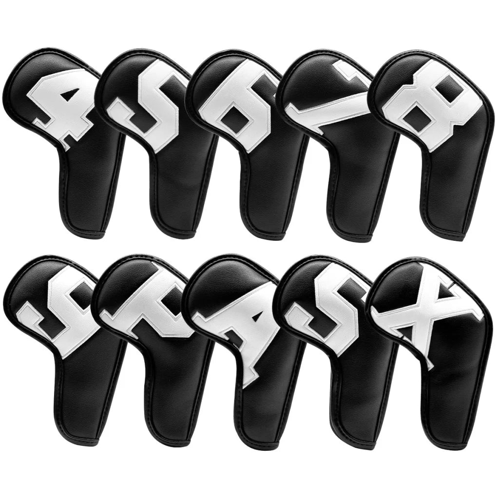 Black covers with white numbers Premium PU Leather Golf
