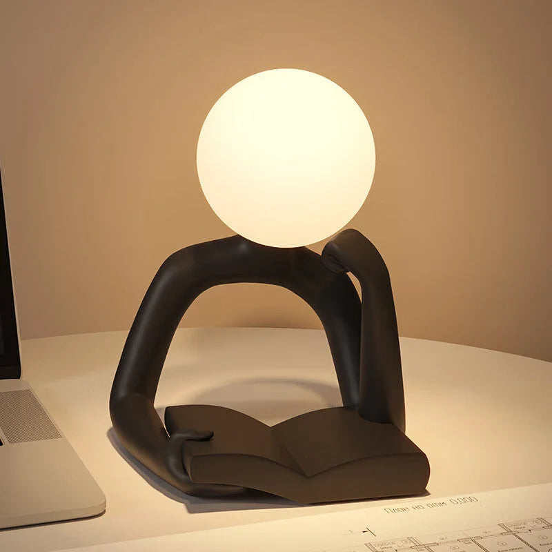 Black Creative Book Reader Desk Lamp - USB Powered Modern