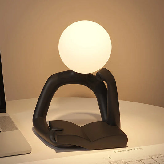 Black Creative Book Reader Desk Lamp - USB Powered Modern