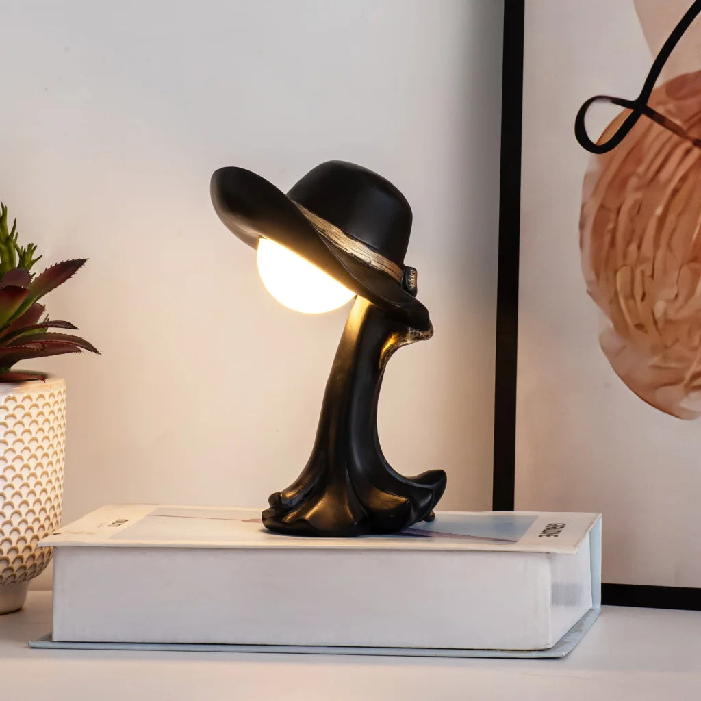 Black Creative Cowboy Hat USB Table Lamp for Home