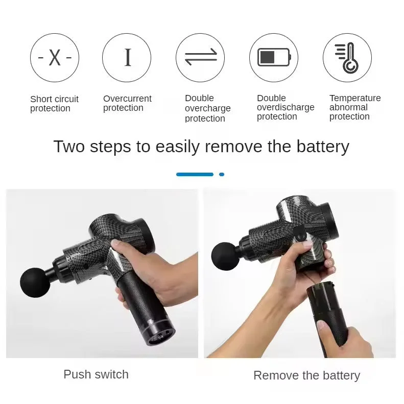 Black Deep Tissue Percussion Massage Gun - 30 Speeds 6