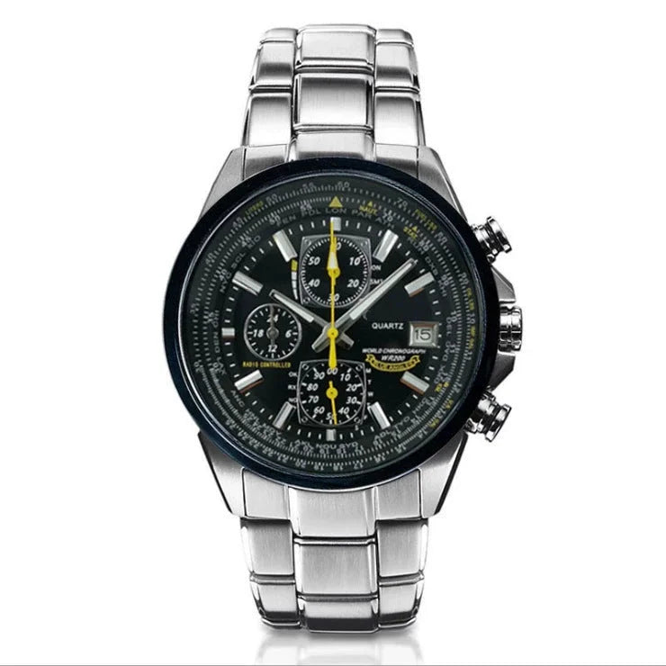 Black Dial Elegant Men’s Quartz Chronograph Watch with 42mm