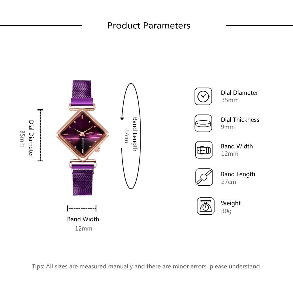 Black Diamond Dial Women Quartz Watch - Fashion > Women’s