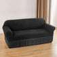 Black Double Sofa Bubble Gauze Sofa Cover with Skirt - Full