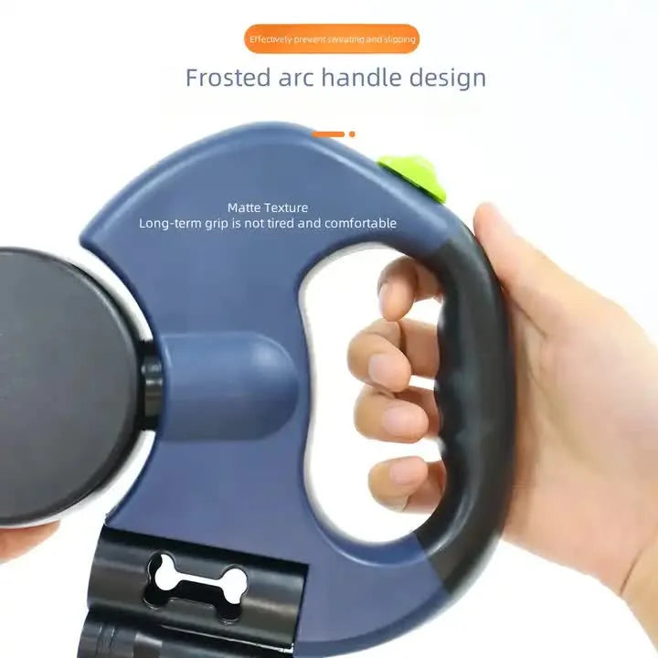 Black Dual Retractable Dog Leash | 2-in-1 Automatic Pet