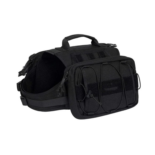 Black Durable Dog Saddle Bag Harness for Outdoor Adventures