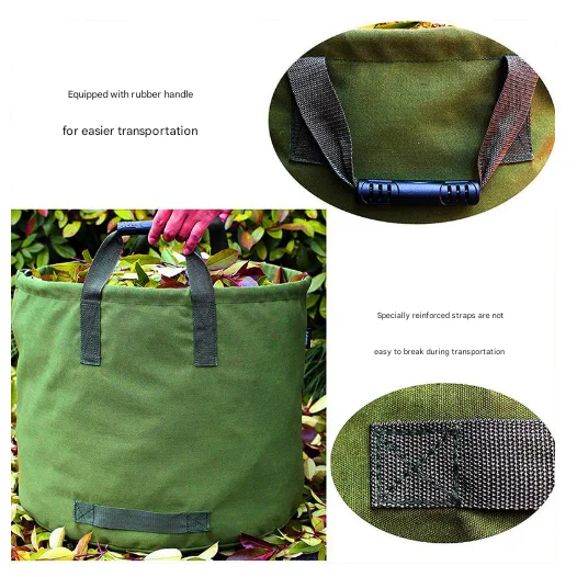 Black Durable Green Garden Leaf Collection Bag - Home &