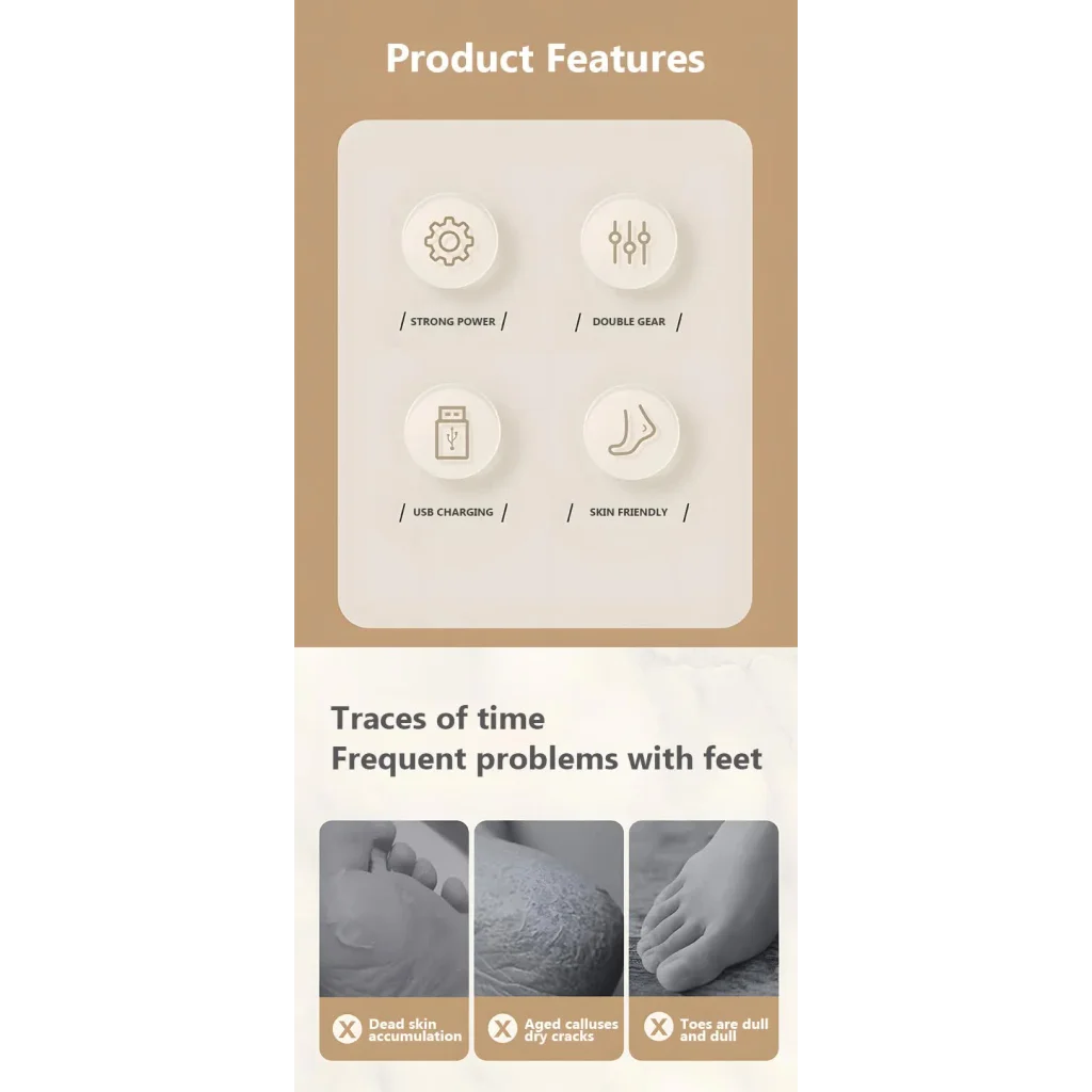 Black Electric Foot Grinder with USB Charging - Dual-Speed