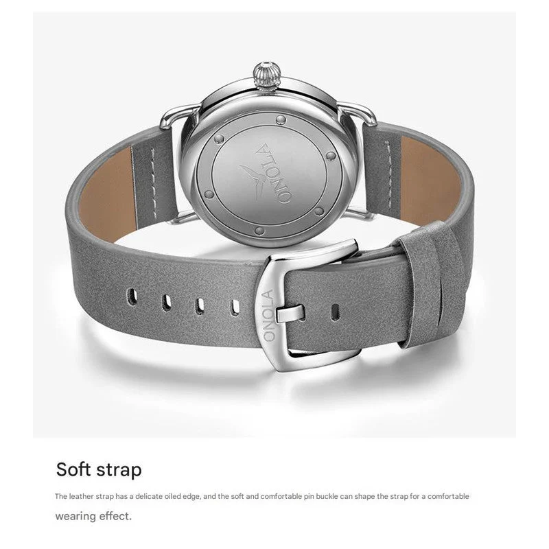 Black Elegant Men’s Watch with Leather Band - Small Seconds