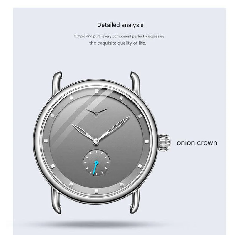 Black Elegant Men s Watch with Leather Band mens