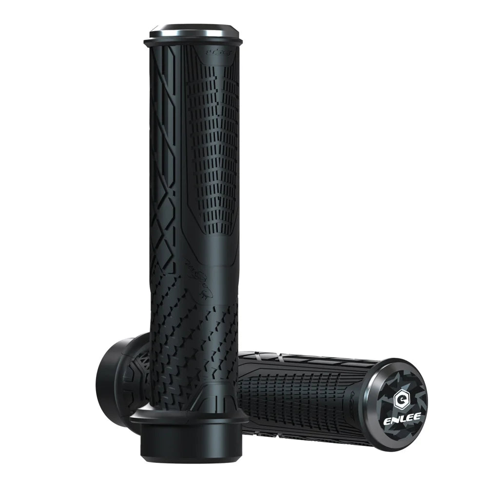 Black Ergonomic Lock-On Bike Grips - Anti-Slip TPR Rubber