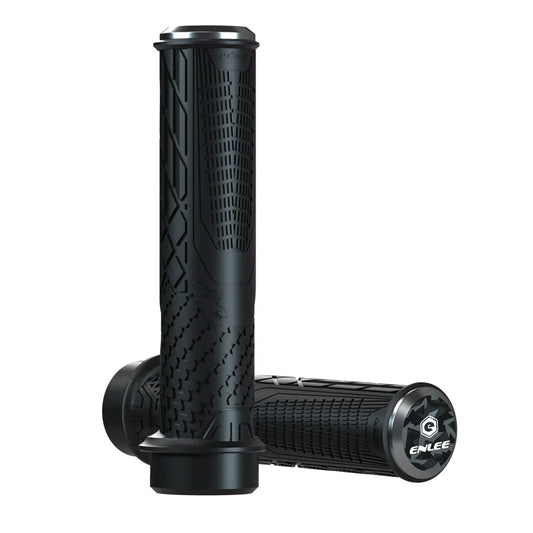 Black Ergonomic Lock-On Bike Grips - Anti-Slip TPR Rubber