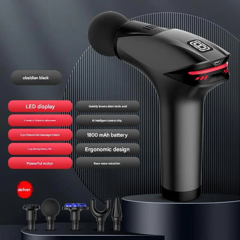 Black Fitness Muscle Relief Gun - Mini Cold Pack LED