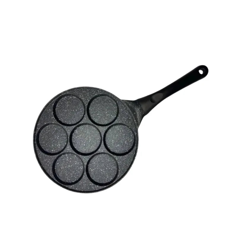 Black Flat 7-hole + Black Handle (Gas Model) Non-Stick