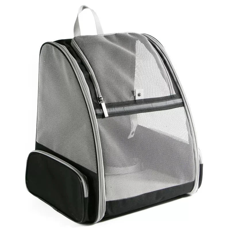 Black Foldable Pet Carrier Backpack - Breathable Mesh