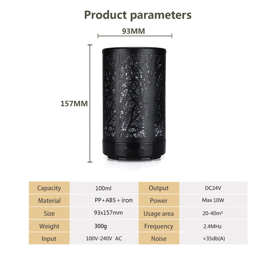 Black Forest Design Iron Essential Oil Diffuser - 7 Color
