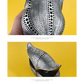 Black gold resin owl statue - modern perforated design